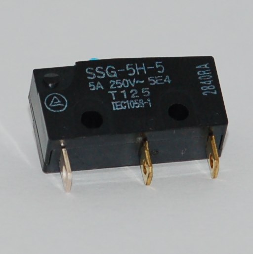 Subminiature 5a microswitch with plain plunge...