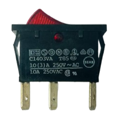 Arcolectric C1403VA 10A black Rocker Switch with red lens