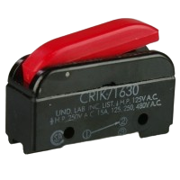 Saia-Burgess CR1K/1630-UL 15A Microswitch with red plastic lever actuator