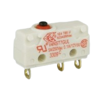 Saia-Burgess V4NST7G-UL 5A subminiature Microswitch with plain plunger actuator & gold-flashed terminals
