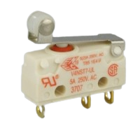 Saia-Burgess V4NST7YR-UL 5A subminiature Microswitch with 16mm roller lever actuator