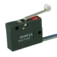 Essen MV27LR2 5A prewired Microswitch with 24mm roller lever actuator