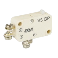 Saia-Burgess V3-GP miniature Microswitch with plain plunger actuator & gold-plated contacts