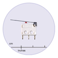 Saia-Burgess F4T7Y1-UL 5a Microswitch with 21mm lever and solder terminals