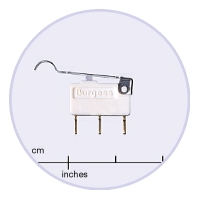 Saia-Burgess F5T8YC-GP 5a Microswitch with cam follower lever, PCB terminals & gp contacts
